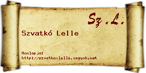 Szvatkó Lelle névjegykártya